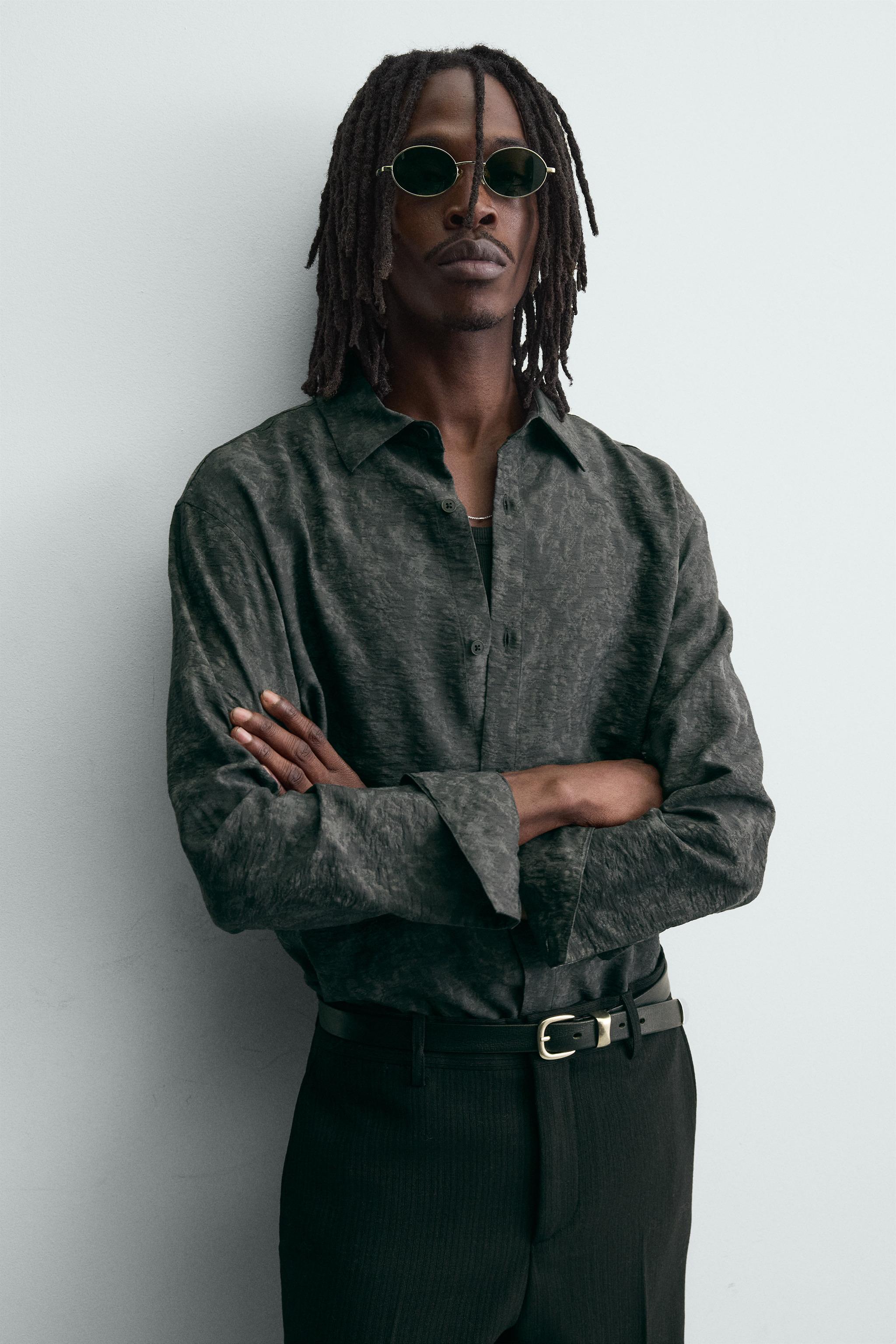 FLOWY FLORAL JACQUARD SHIRT